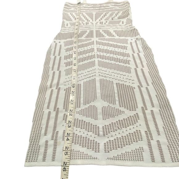 Ronny Kobo White and Nude Tribal Design Bandage Midi Dress Size Bodycon Small - Picture 11 of 13